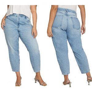 Good American Full Leg Taper to Ankle High Rise Jean Light Wash Plus Size 20